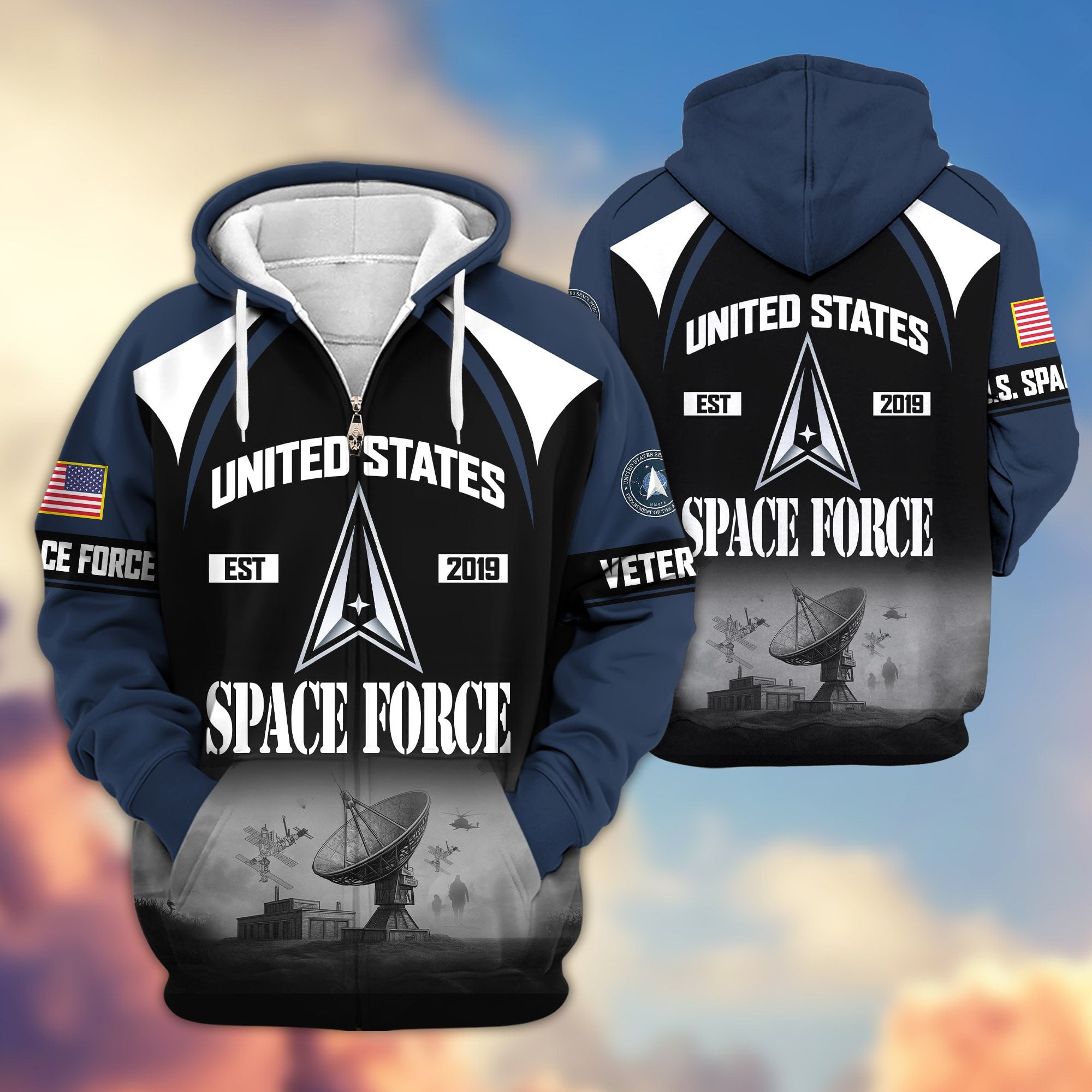 Premium US Veterans Zip Hoodie