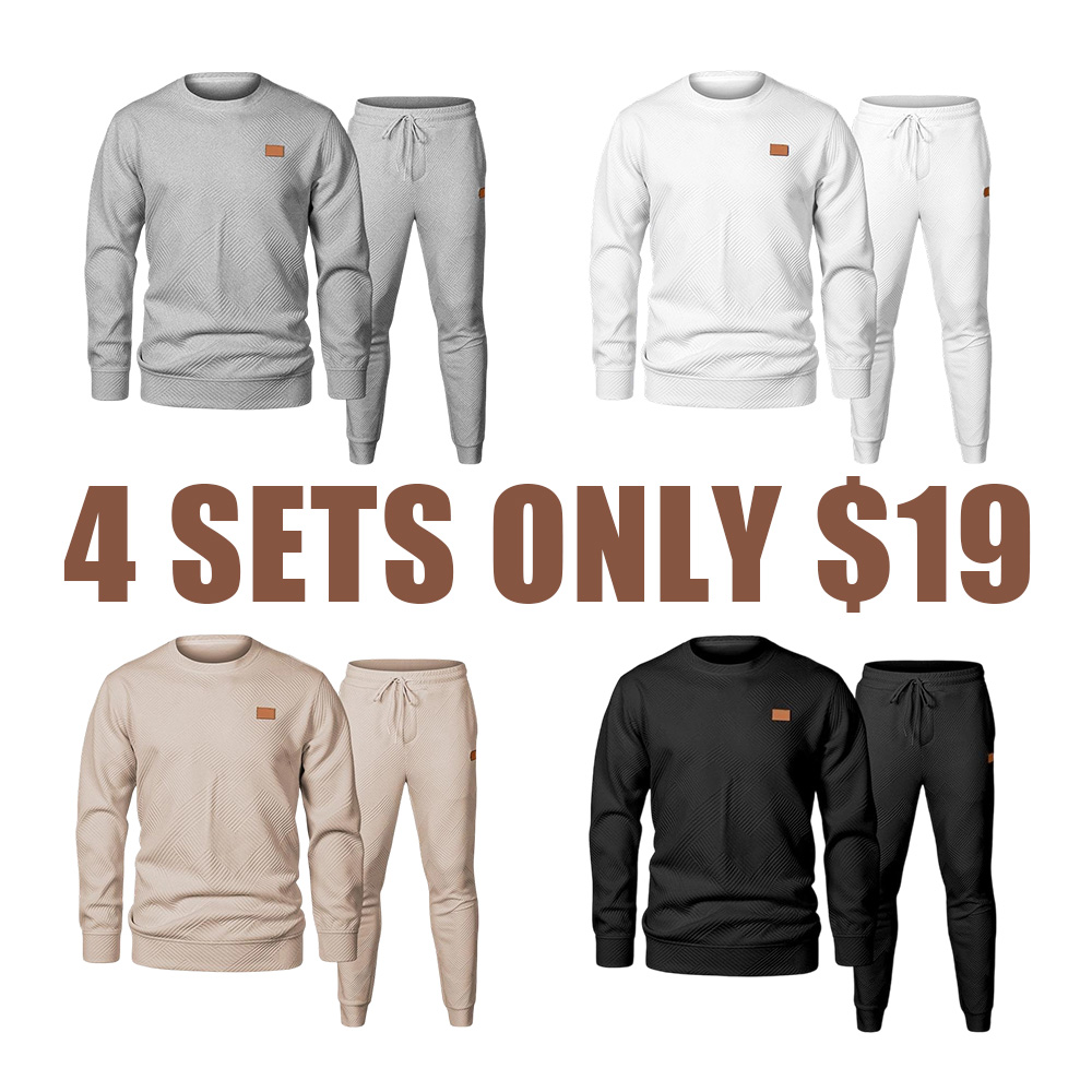 Men’s Classic Jacquard 2-Piece Tracksuit Set