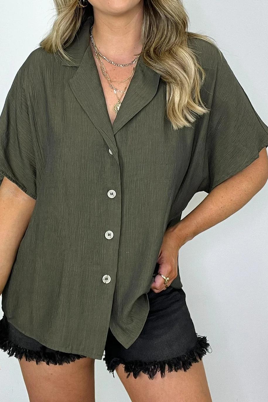 Button Down Relaxed Top