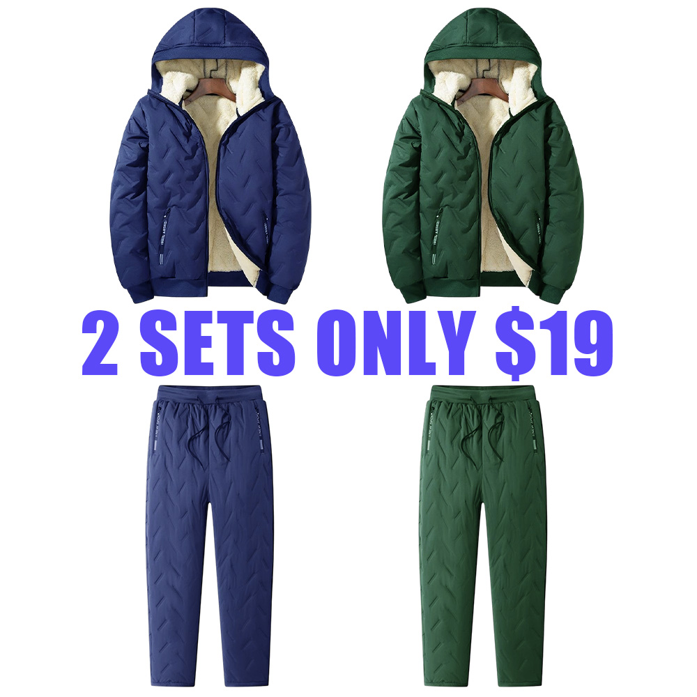​​Men's Winter Fleece Windproof Two-Piece Set