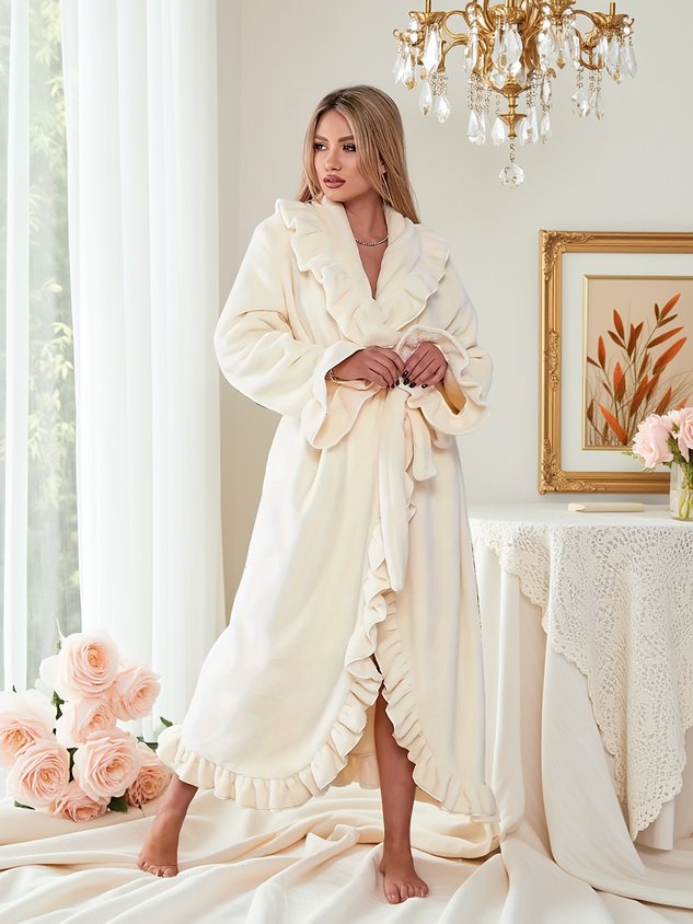 Casual Shawl Collar Nightdress