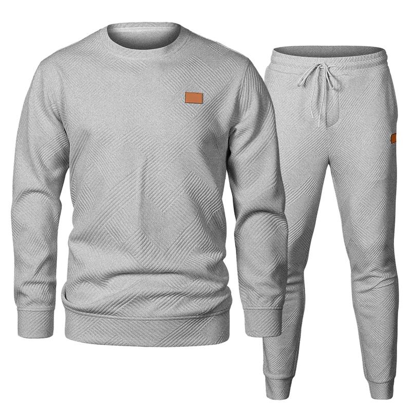 Men’s Classic Jacquard 2-Piece Tracksuit Set