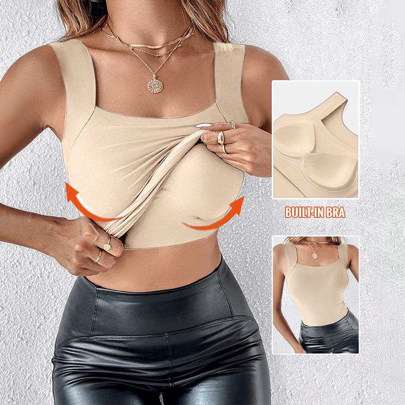 Women's Seamless Shaping Tank Top with Built-in Bra