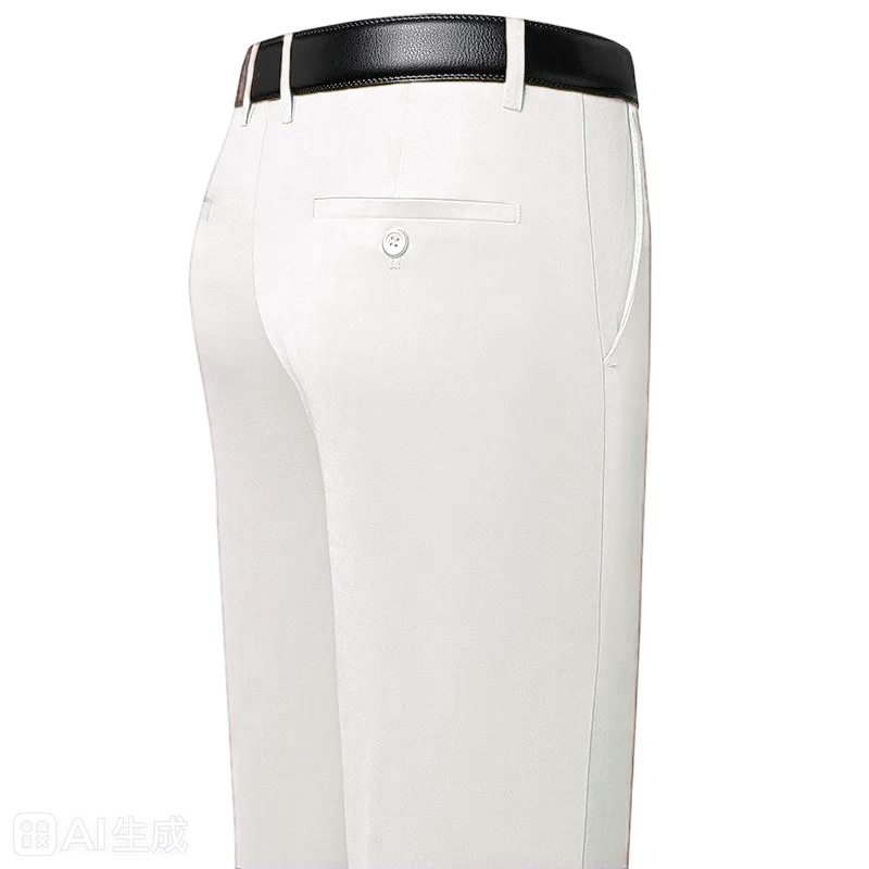 Men's Business Casual Trousers Formal Dress Straight Pants Elastic Black Navy Blue Plain Menswear Gamis