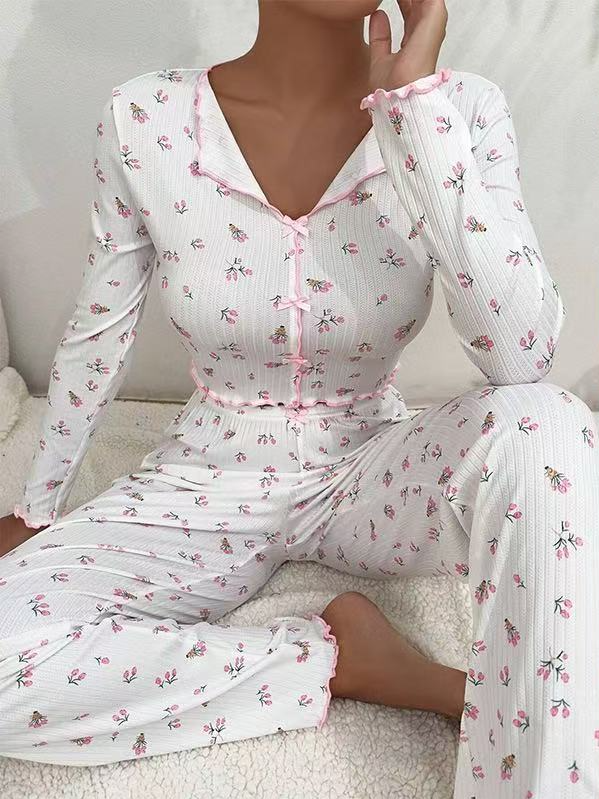 Simple V Neck Regular Fit Lounge Set
