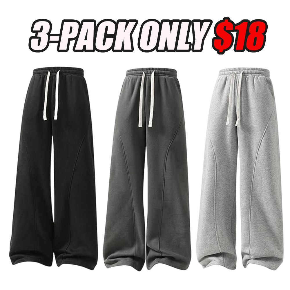 Men's Fleece Thermal Lined Sweatpants  Oversize Drawstring